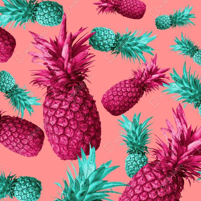 Poster tropische ananas im pop-art-stil • Poster bei Wallnifity® Poster tropische ananas im pop-art-stil • Poster bei Wallnifity®