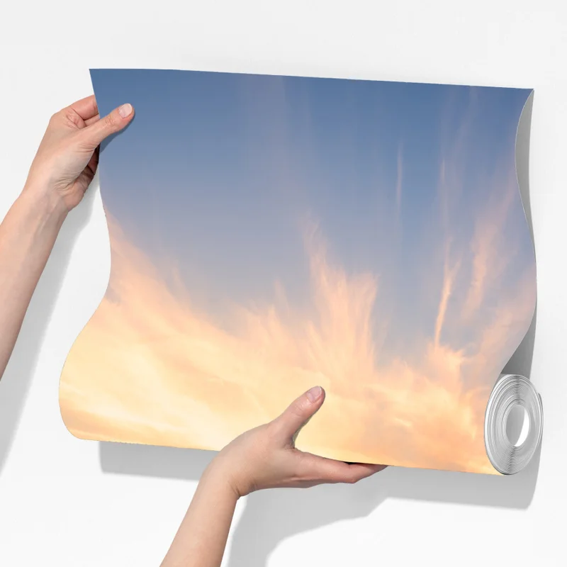 Fototapete sonnenuntergangspfad auf berggrat über see und tal Fototapete sonnenuntergangspfad auf berggrat über see und tal