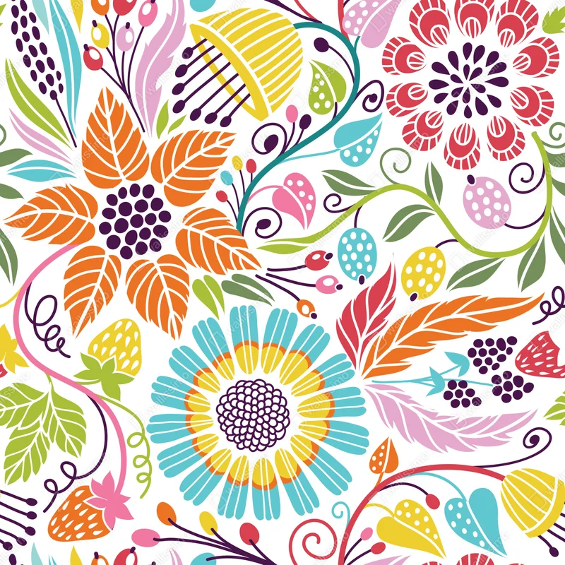 Poster lebhaftes blumenmuster • Poster bei Wallnifity® Poster lebhaftes blumenmuster • Poster bei Wallnifity®