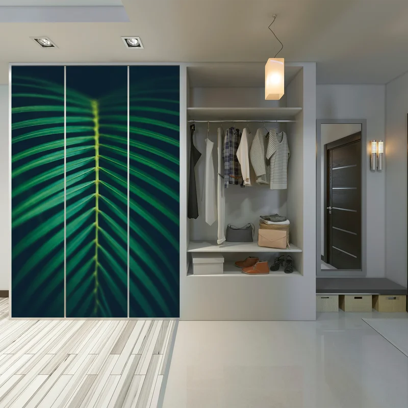 Schrankaufkleber vertikales palmenblatt nahaufnahme