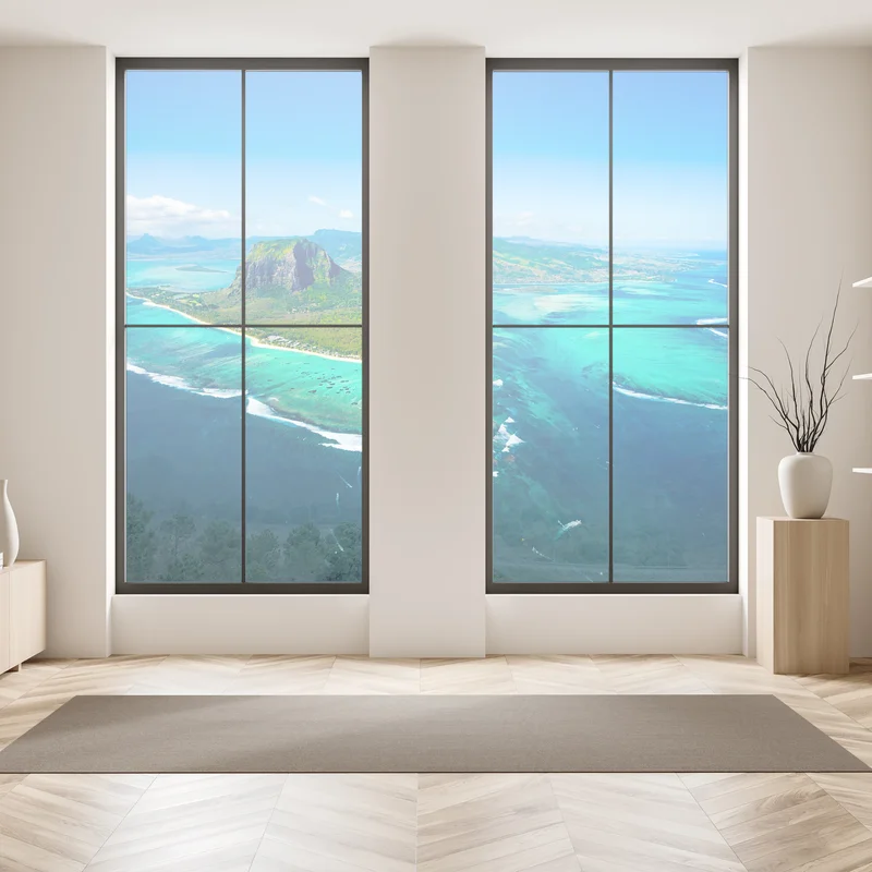 Fensteraufkleber Le Morne panorama der türkislagune