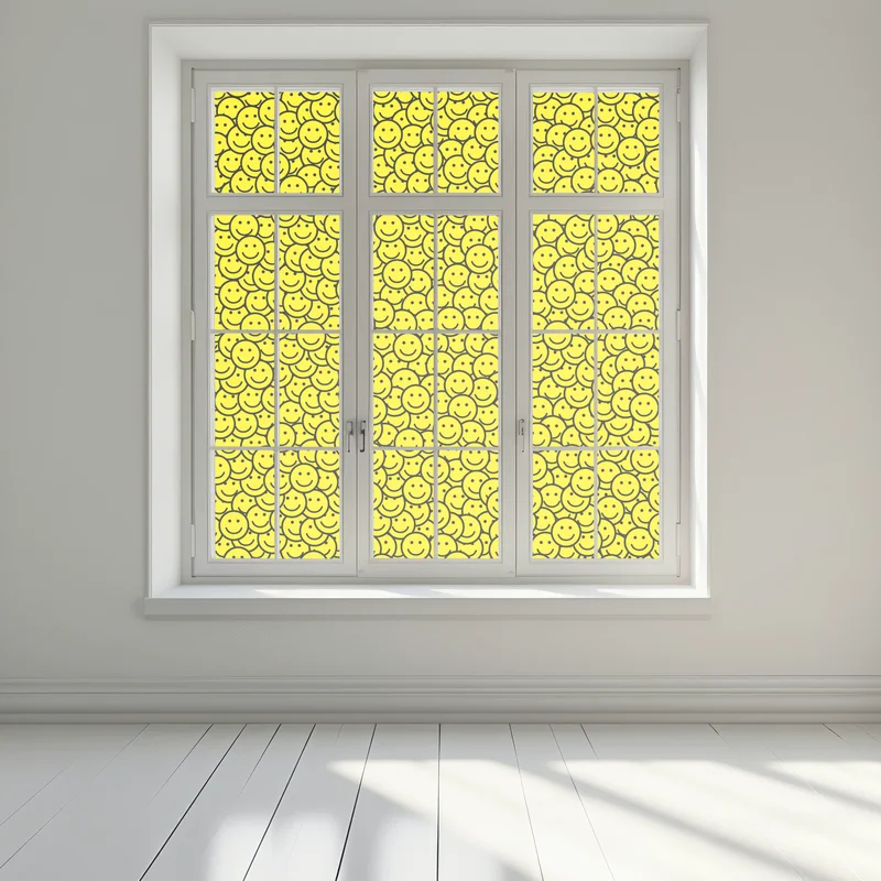 Fensteraufkleber fröhliches smiley muster
