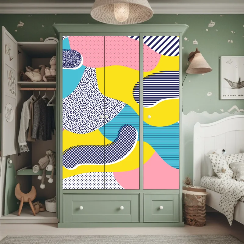 Schrankaufkleber verspieltes abstraktes memphis-muster Schrankaufkleber verspieltes abstraktes memphis-muster