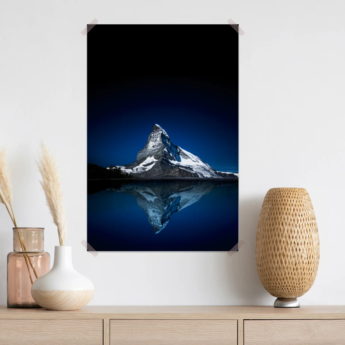 Poster Matterhorn nächtliche spiegelung Poster Matterhorn nächtliche spiegelung