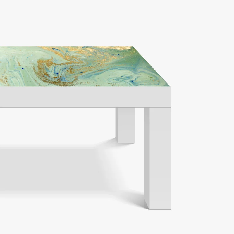 Tischaufkleber und Schreibtischaufkleber türkiser marmor mit goldenen akzenten