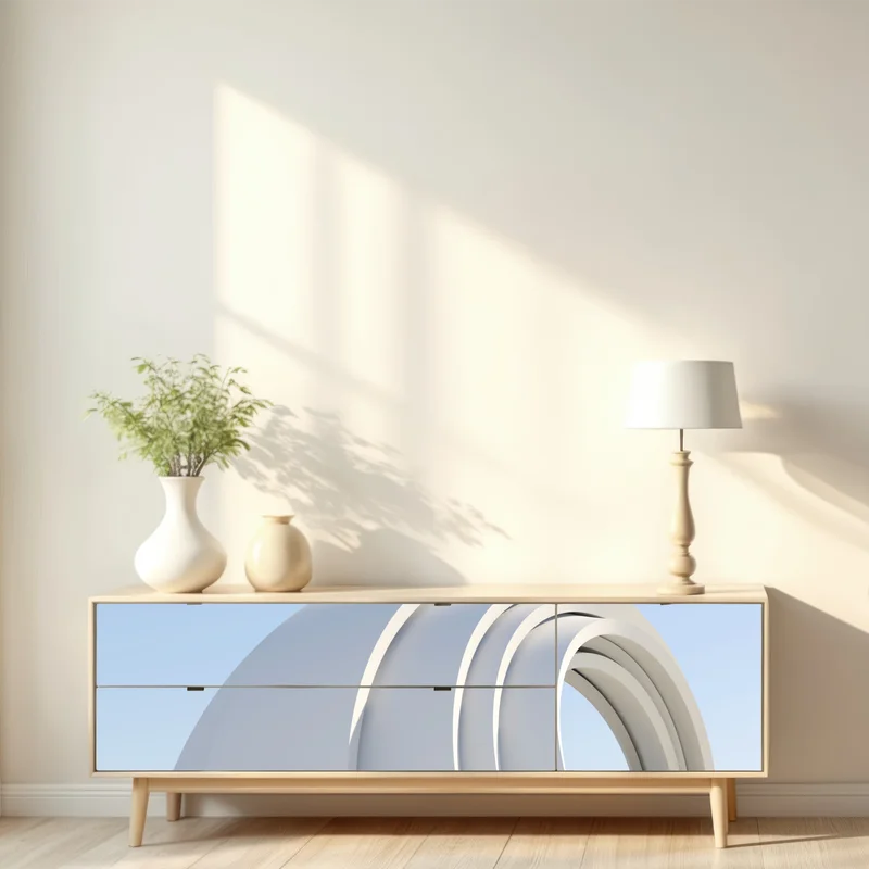 Repositionierbarer Aufkleber minimalistische bogenskulptur