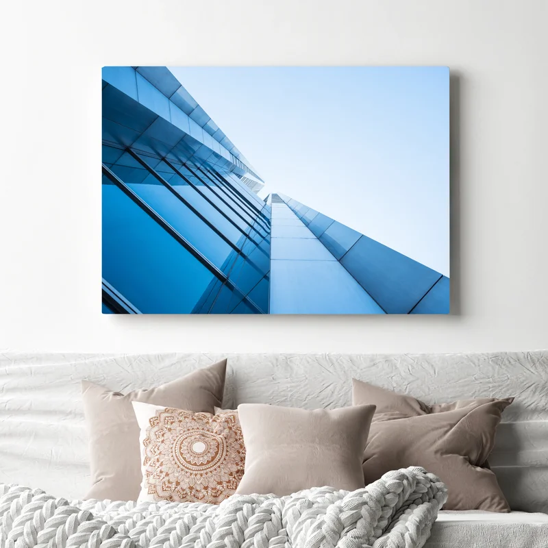 Leinwandbild moderne blaue glasfassade Leinwandbild moderne blaue glasfassade