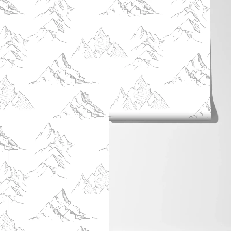 Fototapete handgezeichnetes bergmuster Fototapete handgezeichnetes bergmuster