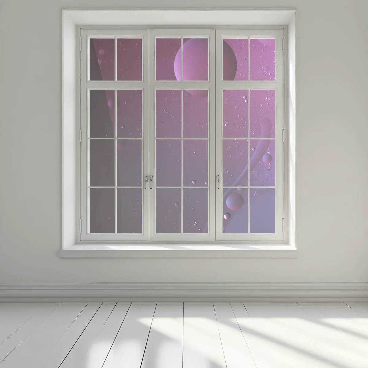 Fensteraufkleber violette kosmische sphären abstrakte kunst Fensteraufkleber violette kosmische sphären abstrakte kunst