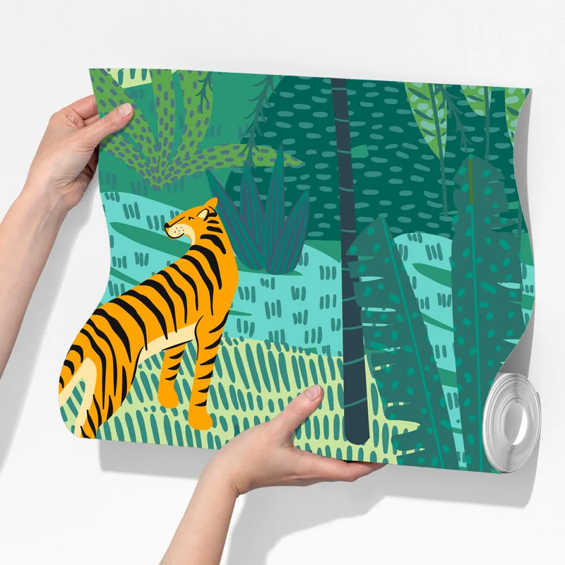 Fototapete tropischer dschungel mit tigern Fototapete tropischer dschungel mit tigern