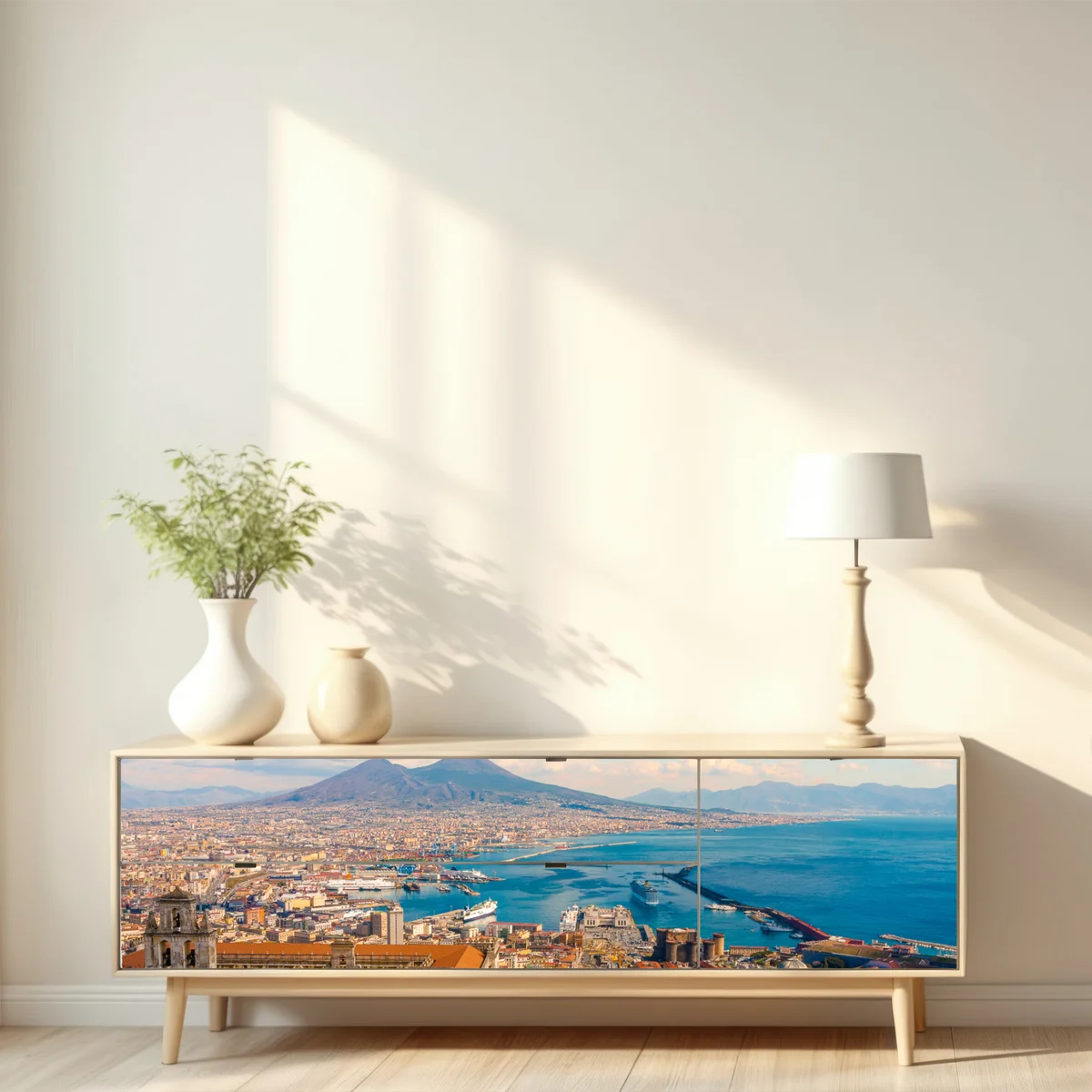 Repositionierbarer Aufkleber panorama von Neapel mit dem Vesuv Repositionierbarer Aufkleber panorama von Neapel mit dem Vesuv