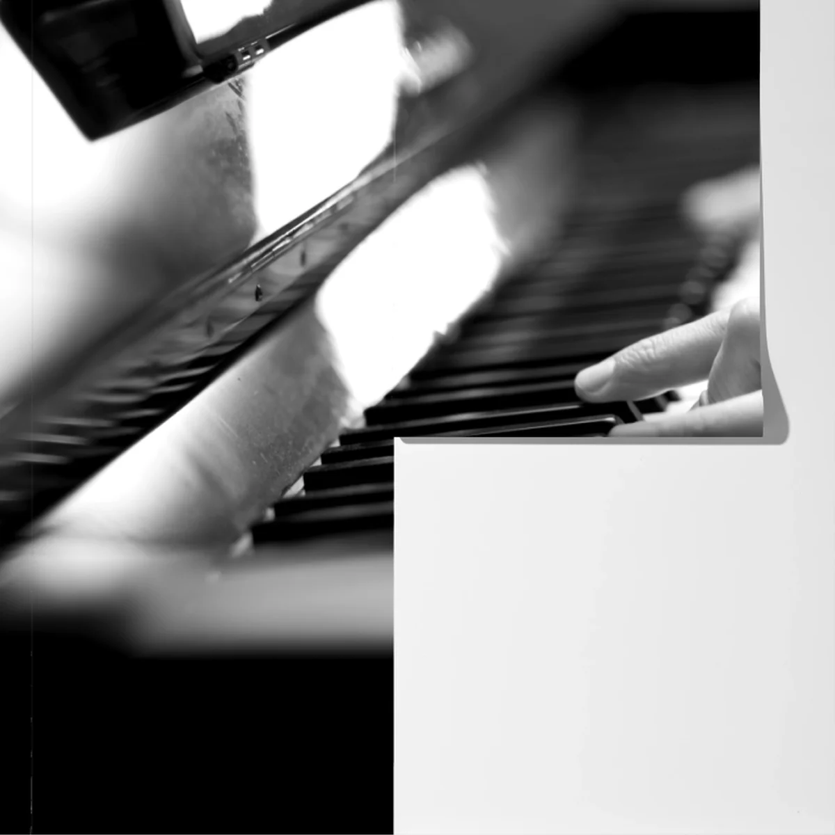 Fototapete intime hände auf klaviertasten in monochrom Fototapete intime hände auf klaviertasten in monochrom