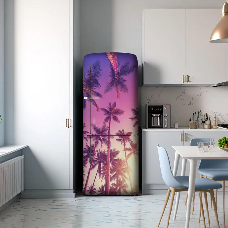 Kühlschrankaufkleber tropische palmen beim sonnenuntergang Kühlschrankaufkleber tropische palmen beim sonnenuntergang