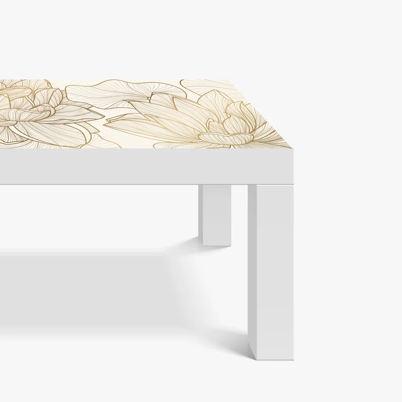 Tischaufkleber und Schreibtischaufkleber elegante goldene linien blumenillustration