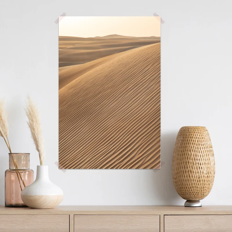 Poster goldene sanddünen minimalistisches landschaftsbild Poster goldene sanddünen minimalistisches landschaftsbild