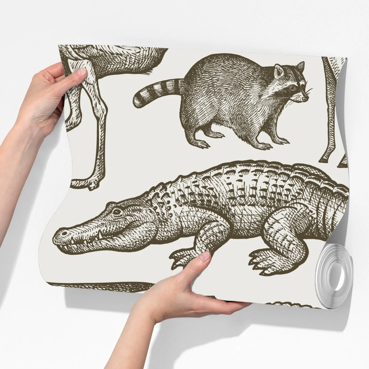 Fototapete vintage sepia wildtiermuster Fototapete vintage sepia wildtiermuster