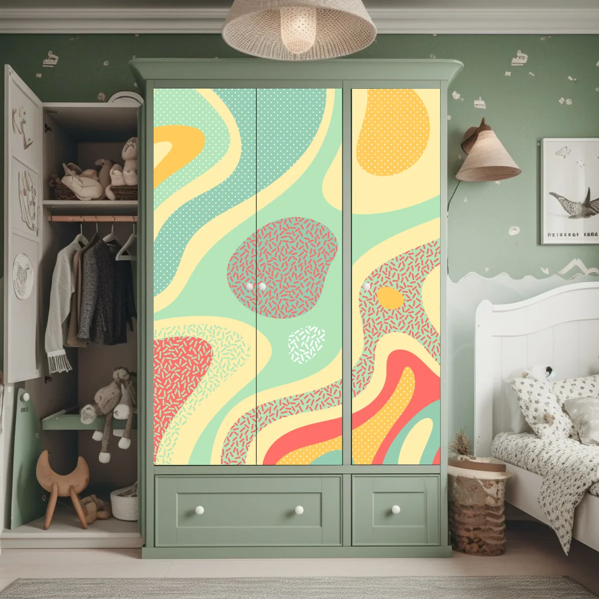 Schrankaufkleber pastelliges organisches abstraktes muster Schrankaufkleber pastelliges organisches abstraktes muster