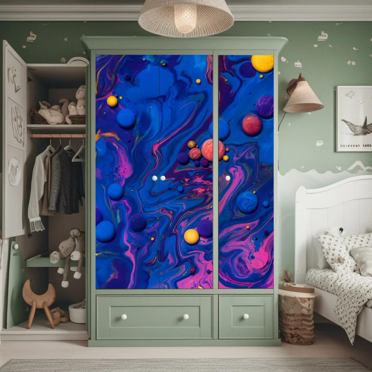 Schrankaufkleber lebendige kosmische farbwirbel Schrankaufkleber lebendige kosmische farbwirbel