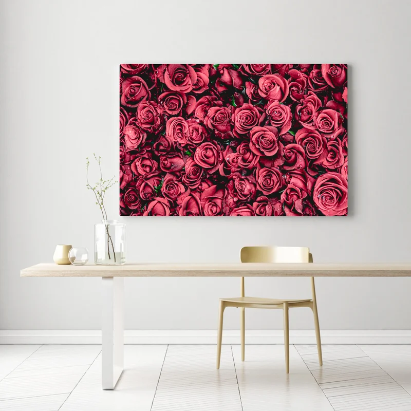 Leinwandbild pralle rote rosen wandbild Leinwandbild pralle rote rosen wandbild