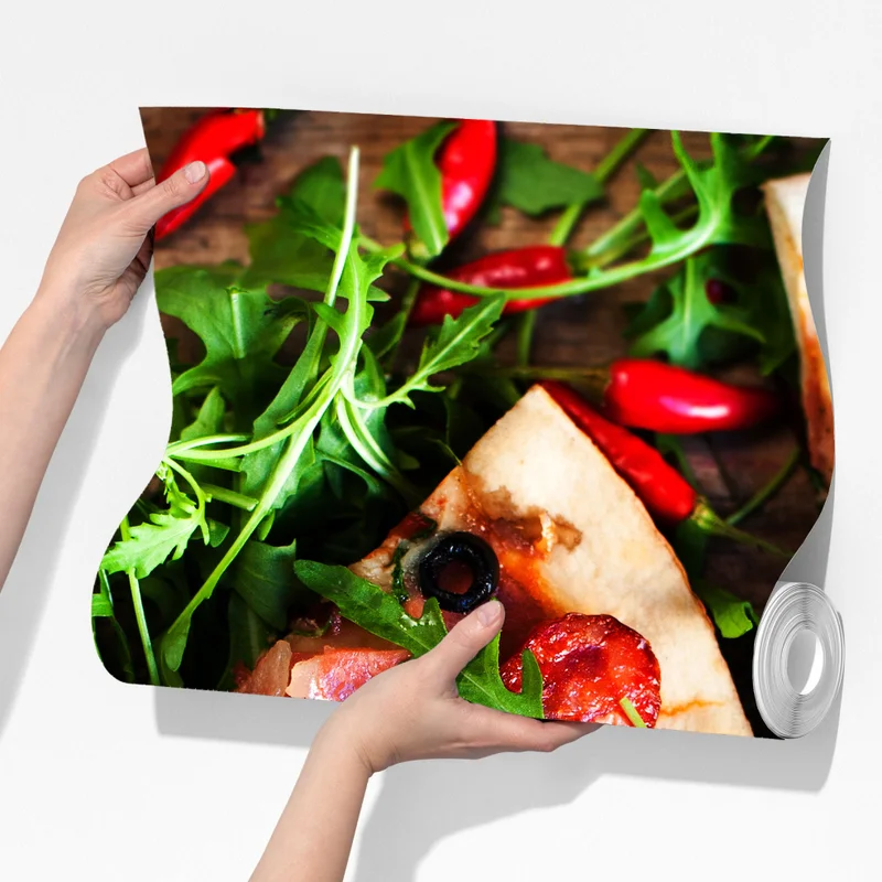 Fototapete heiße pepperoni-pizza nahaufnahme Fototapete heiße pepperoni-pizza nahaufnahme