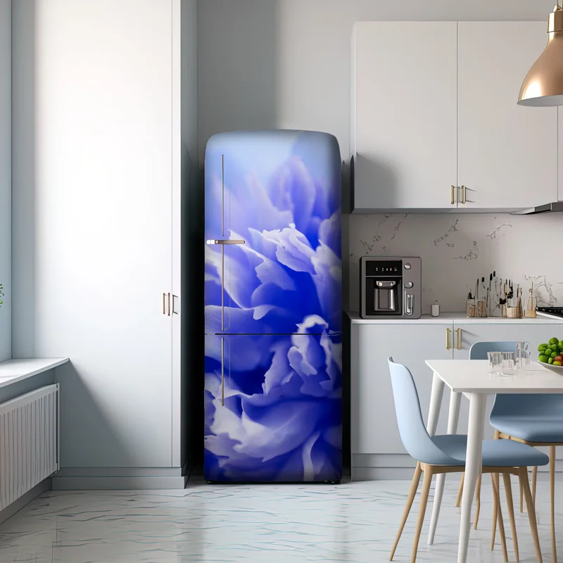 Kühlschrankaufkleber sanfte blaue abstrakte blume nahaufnahme