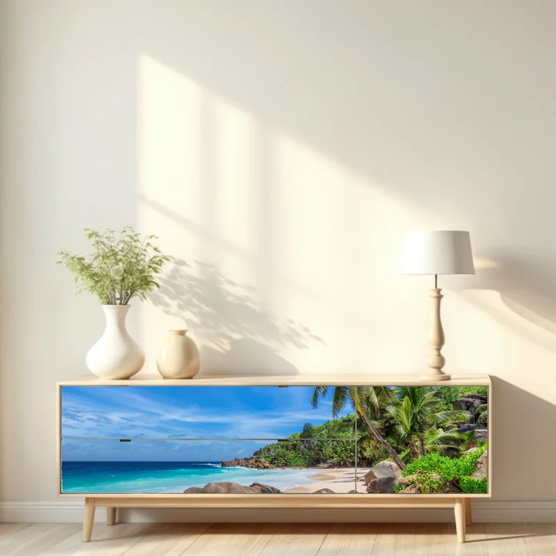 Repositionierbarer Aufkleber tropischer palmenstrand Repositionierbarer Aufkleber tropischer palmenstrand