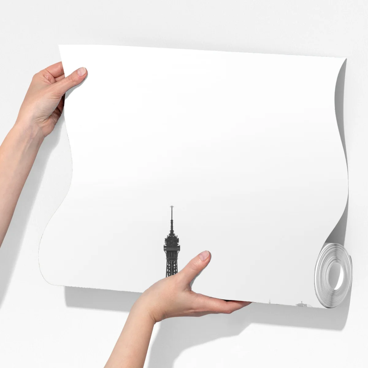 Fototapete elegante Eiffelturm luftaufnahme in graustufen Fototapete elegante Eiffelturm luftaufnahme in graustufen