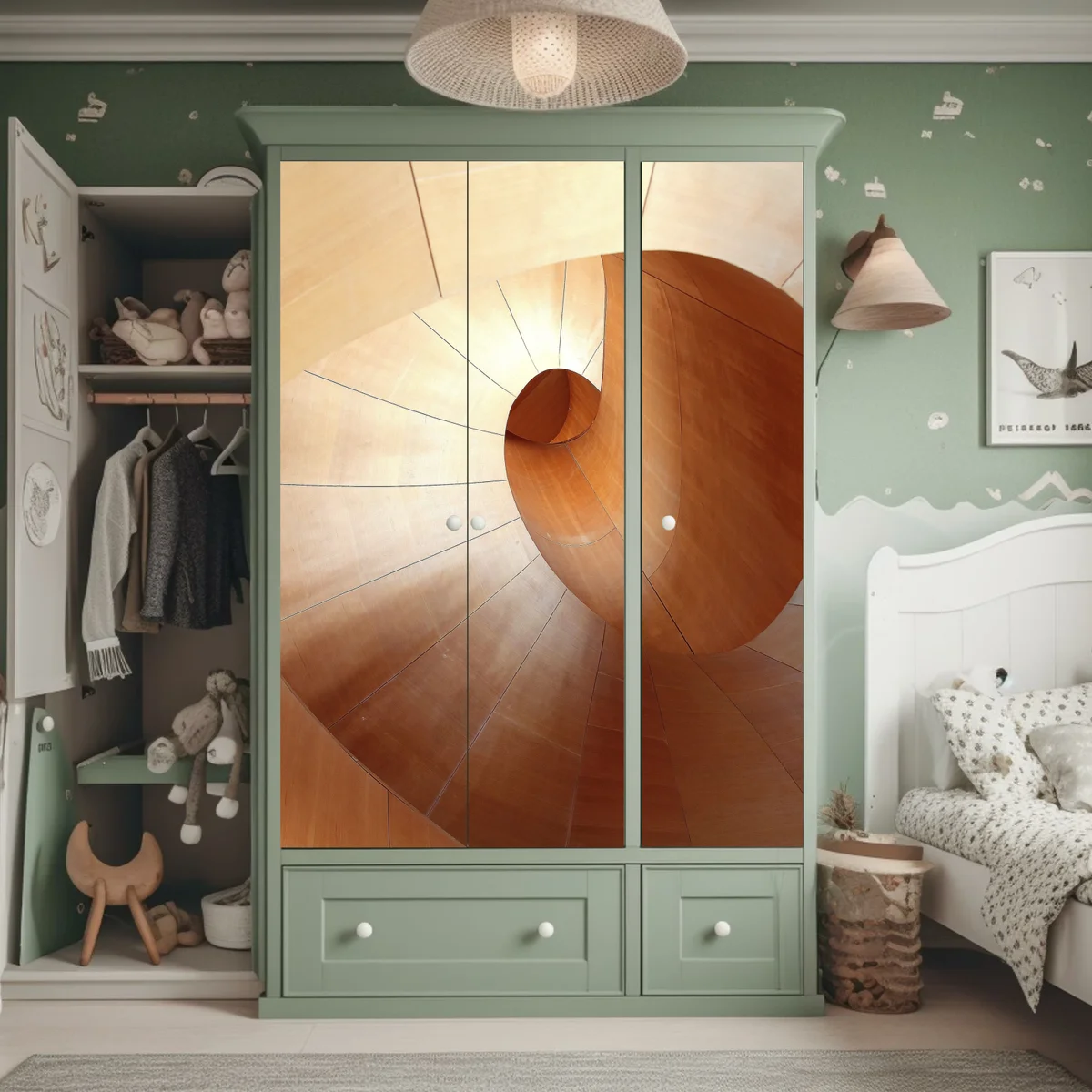 Schrankaufkleber warme holzspirale Schrankaufkleber warme holzspirale