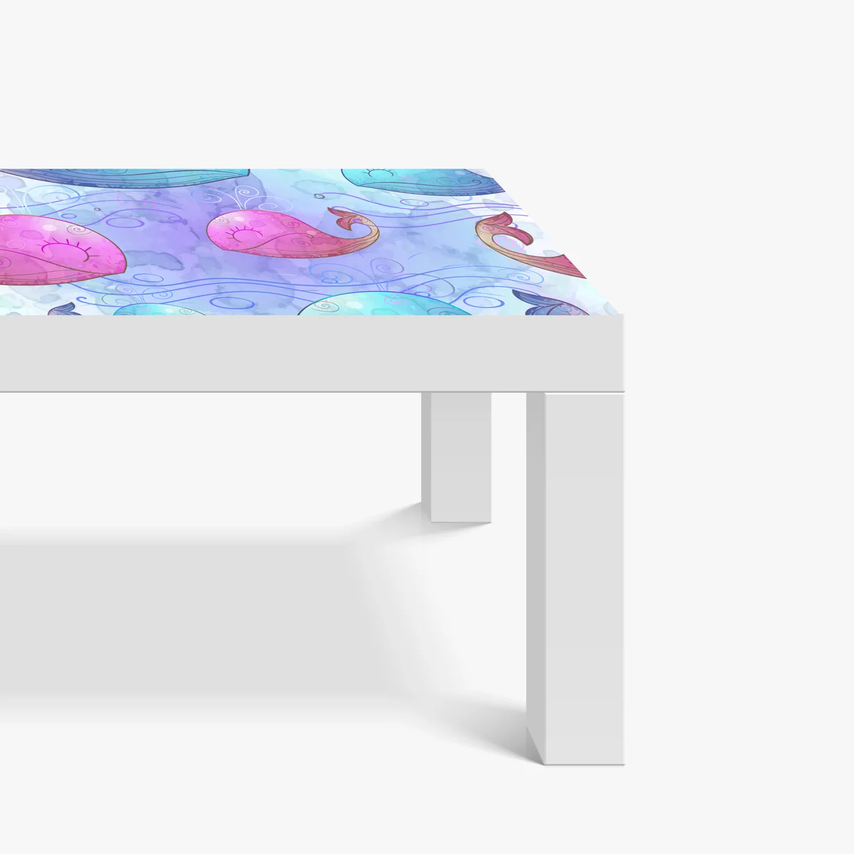 Tischaufkleber und Schreibtischaufkleber aquarellwale im pastellmuster fürs kinderzimmer Tischaufkleber und Schreibtischaufkleber aquarellwale im pastellmuster fürs kinderzimmer