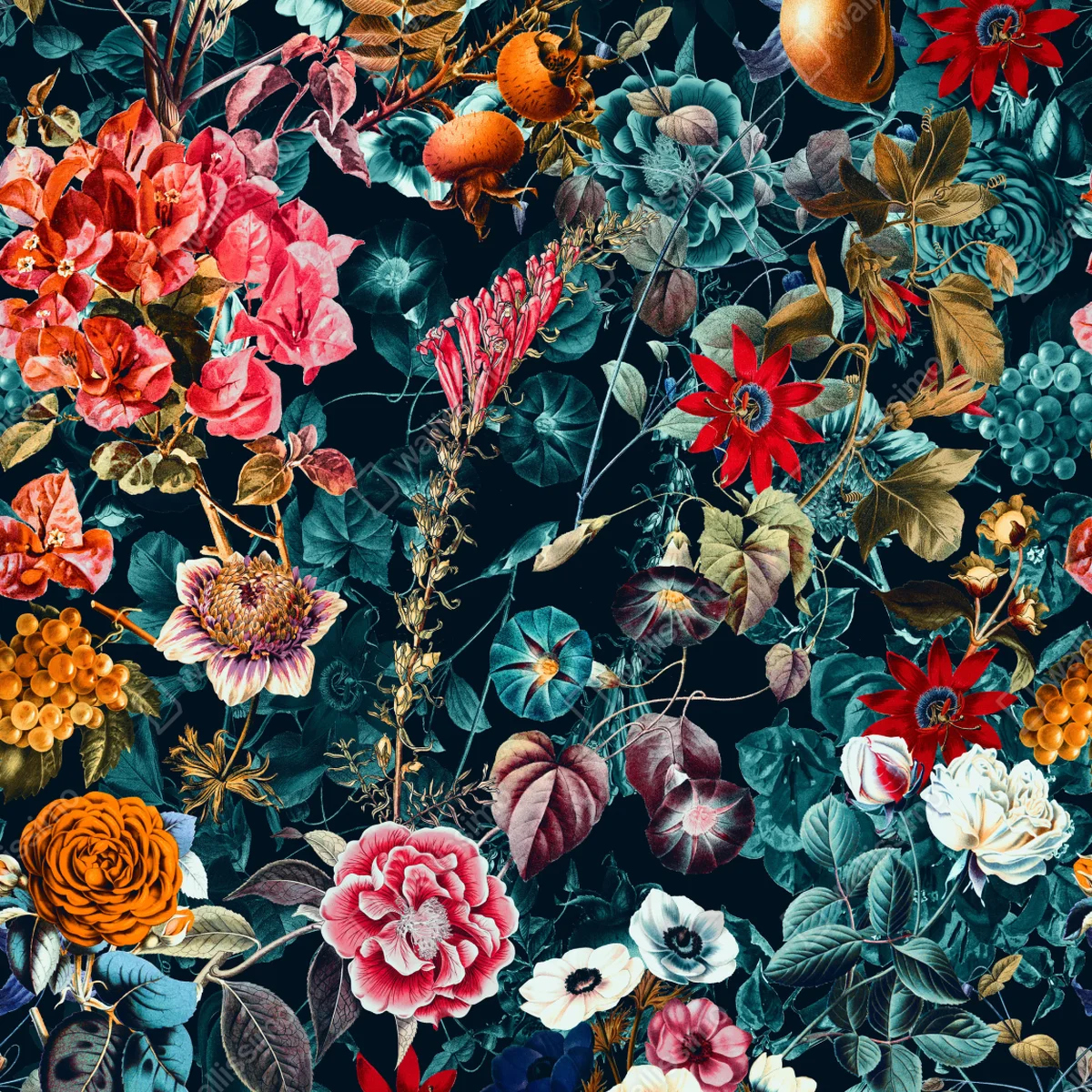 Poster vintage botanisches blumenmuster • Poster bei Wallnifity® Poster vintage botanisches blumenmuster • Poster bei Wallnifity®