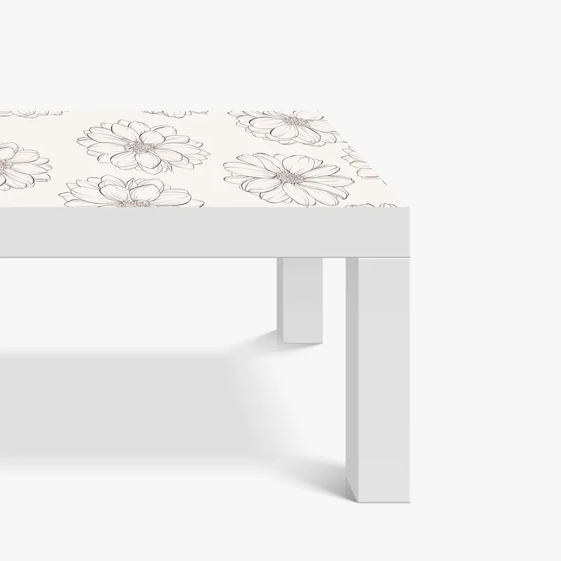 Tischaufkleber und Schreibtischaufkleber zartes blumenmuster in beige Tischaufkleber und Schreibtischaufkleber zartes blumenmuster in beige