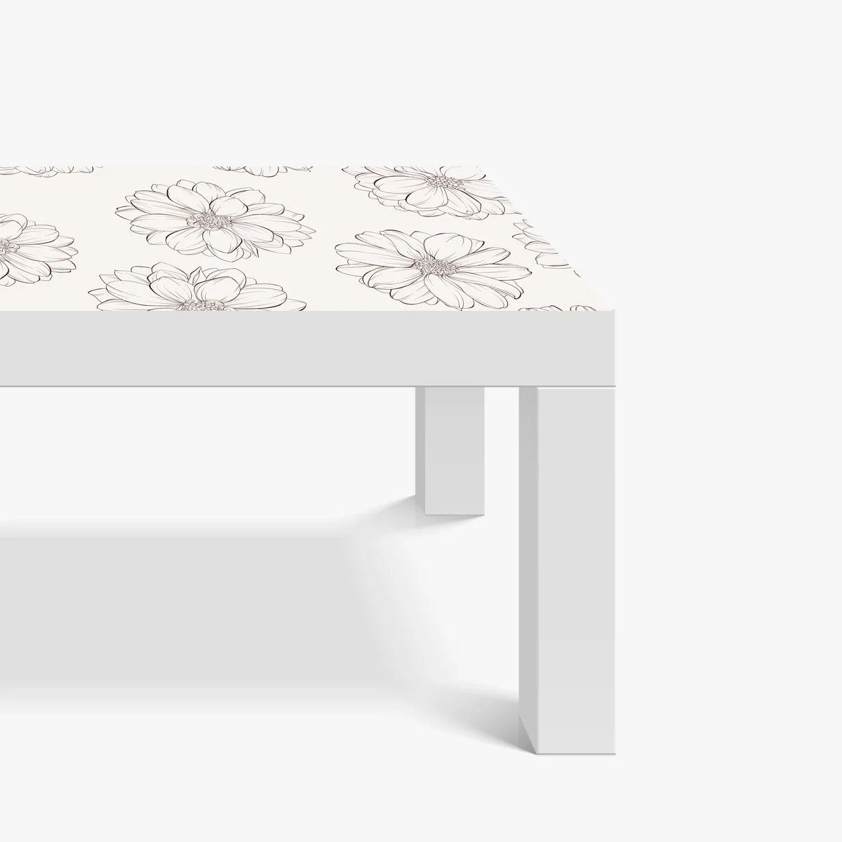 Tischaufkleber und Schreibtischaufkleber zartes blumenmuster in beige Tischaufkleber und Schreibtischaufkleber zartes blumenmuster in beige