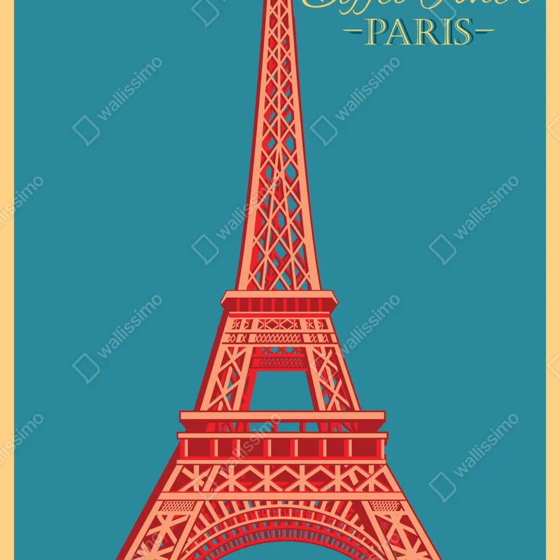 Poster vintage Eiffelturm kunst — Paris Poster vintage Eiffelturm kunst — Paris