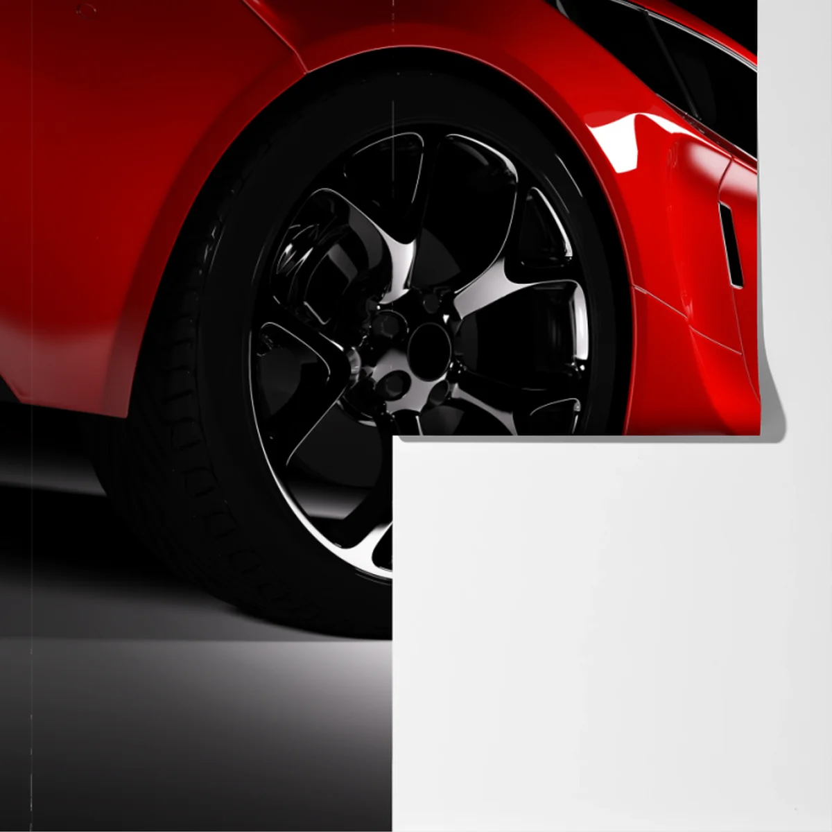 Fototapete nahaufnahme eines roten sportwagens Fototapete nahaufnahme eines roten sportwagens