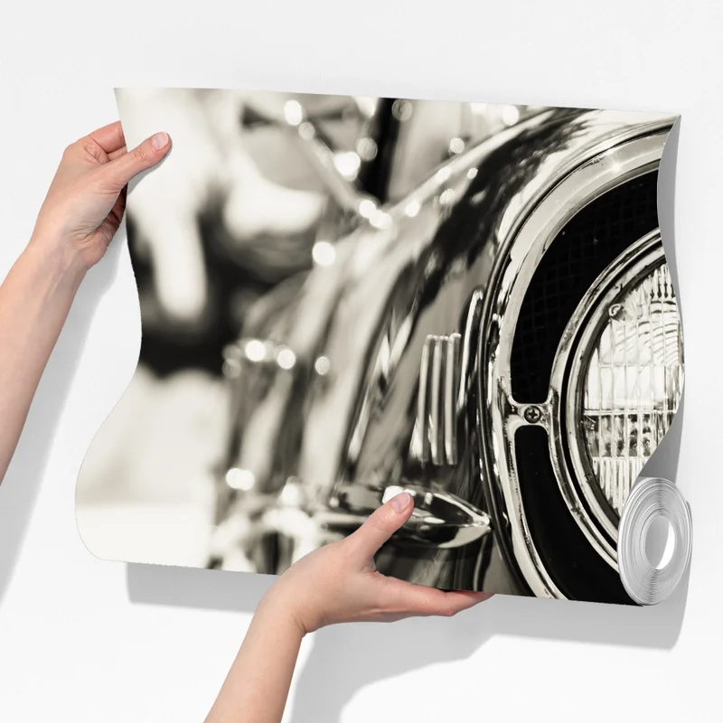 Fototapete vintage chrom klassisches auto nahaufnahme Fototapete vintage chrom klassisches auto nahaufnahme