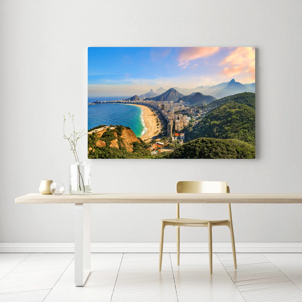 Leinwandbild Copacabana und Ipanema luftaufnahme panorama Leinwandbild Copacabana und Ipanema luftaufnahme panorama