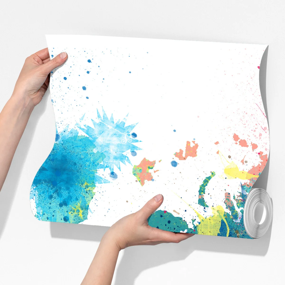 Fototapete bunte weltkarte mit farbspritzern Fototapete bunte weltkarte mit farbspritzern