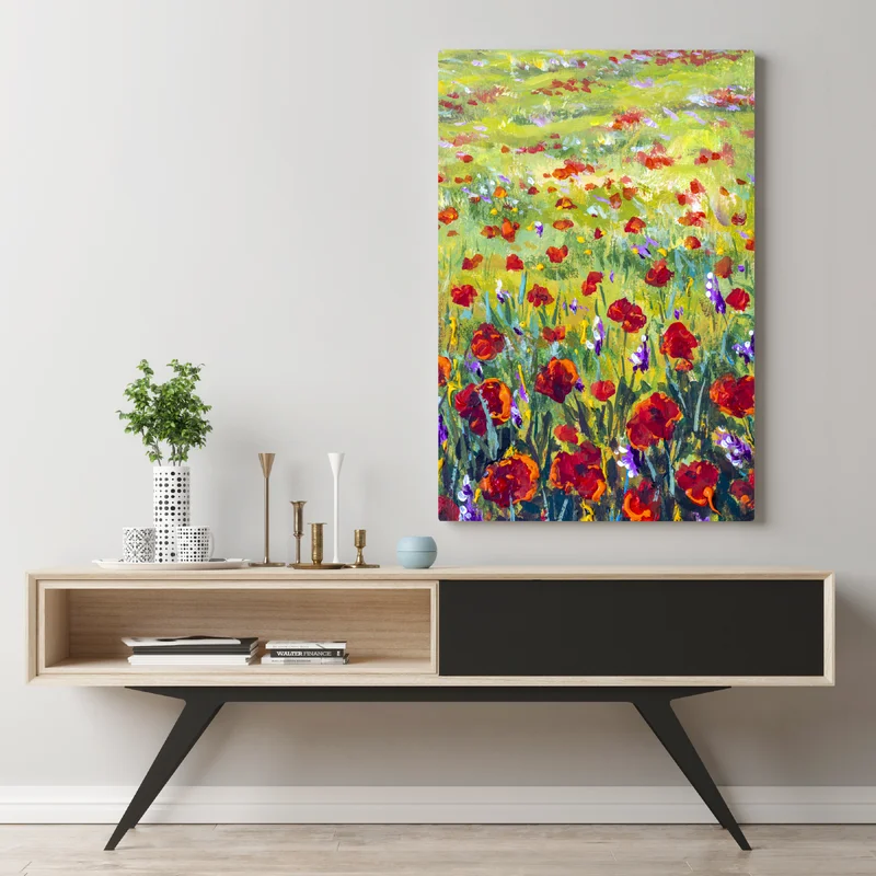 Leinwandbild impressionistische mohnwiese Leinwandbild impressionistische mohnwiese