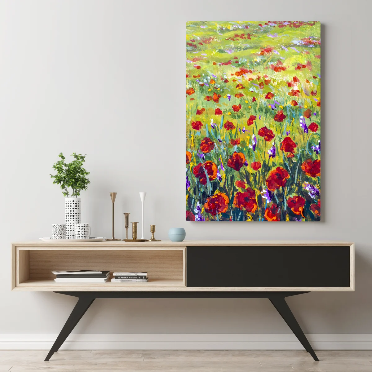 Leinwandbild impressionistische mohnwiese Leinwandbild impressionistische mohnwiese