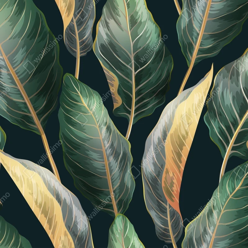 Fototapeta vintage tropikalny wzór z liśćmi Fototapeta vintage tropikalny wzór z liśćmi