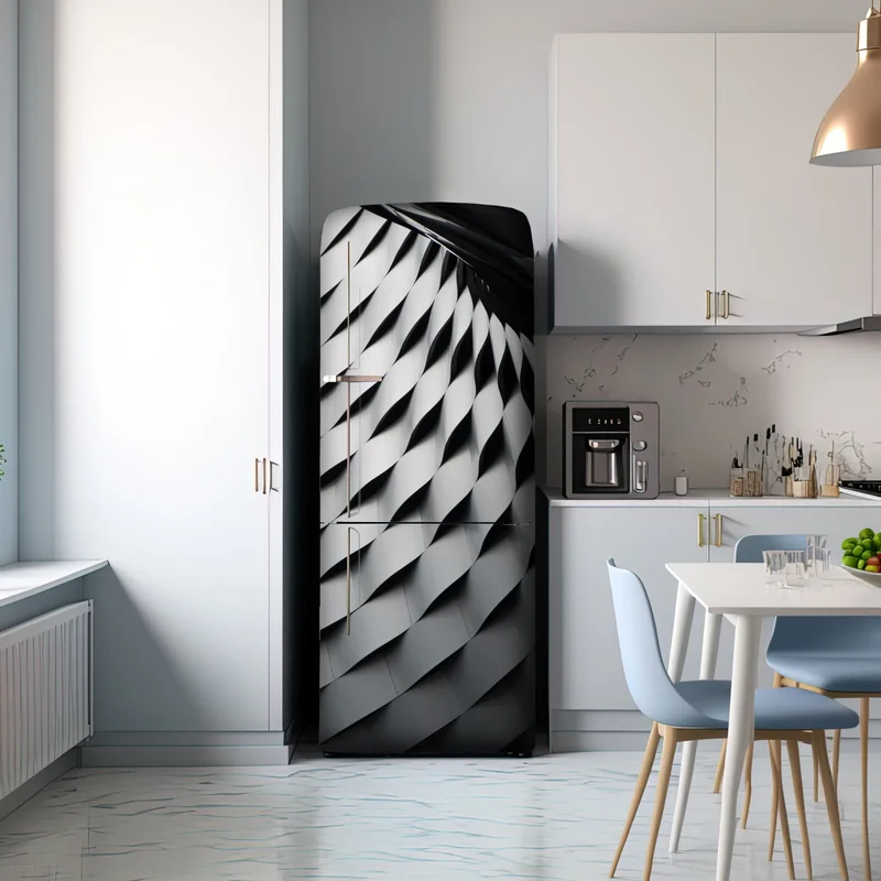Kühlschrankaufkleber monochromes geometrisches metallmuster