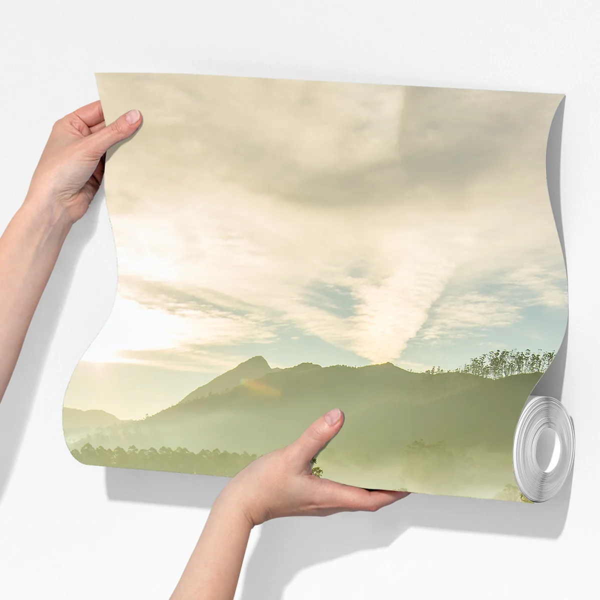 Fototapeta wschód słońca nad plantacjami herbaty w Munnar Fototapeta wschód słońca nad plantacjami herbaty w Munnar