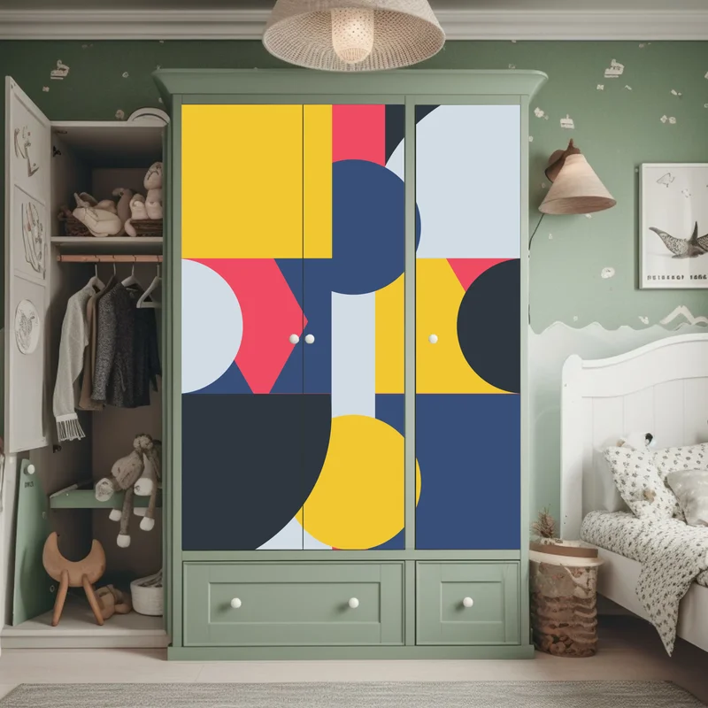 Schrankaufkleber lebendige geometrische komposition