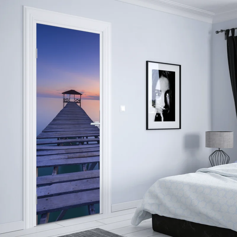 Türaufkleber ruhiger steg bei sonnenuntergang Türaufkleber ruhiger steg bei sonnenuntergang