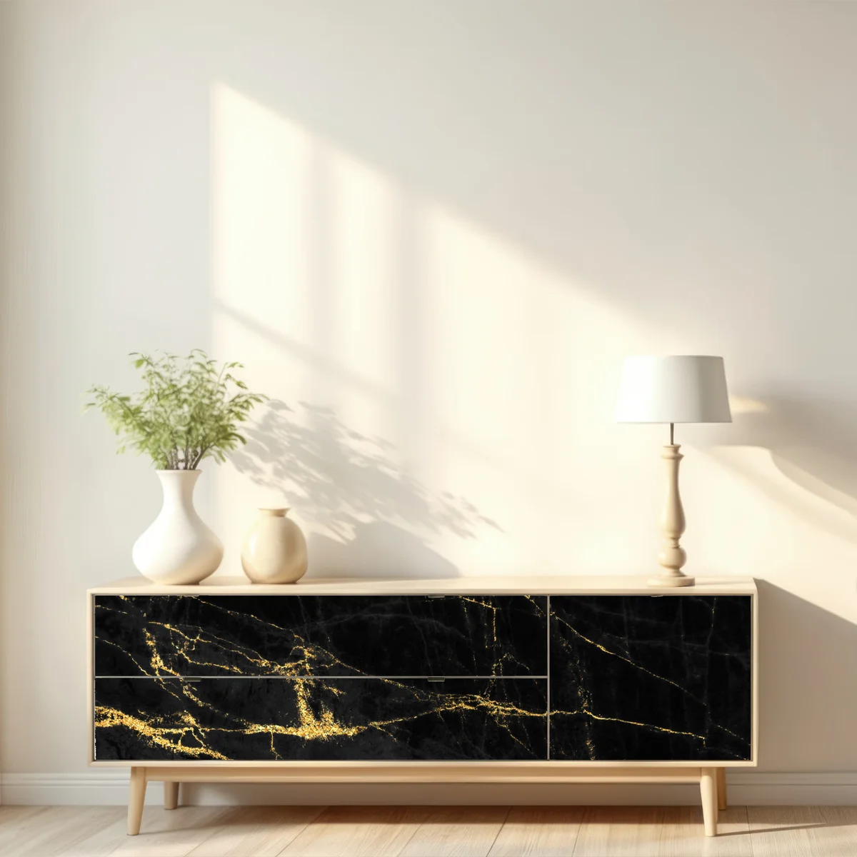 Repositionierbarer Aufkleber schwarzer marmor mit goldenen adern Repositionierbarer Aufkleber schwarzer marmor mit goldenen adern