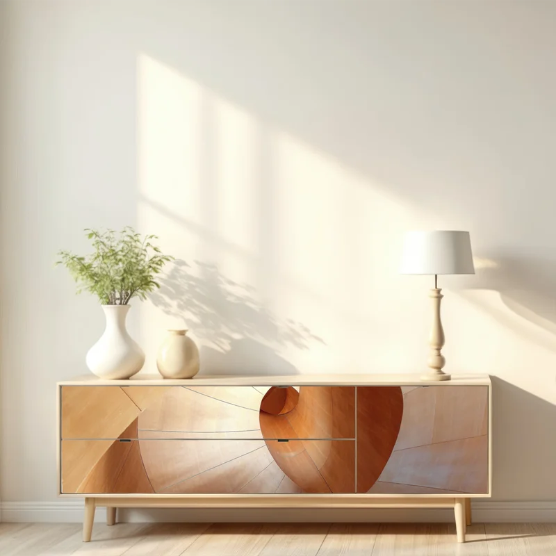 Repositionierbarer Aufkleber warme holzspirale