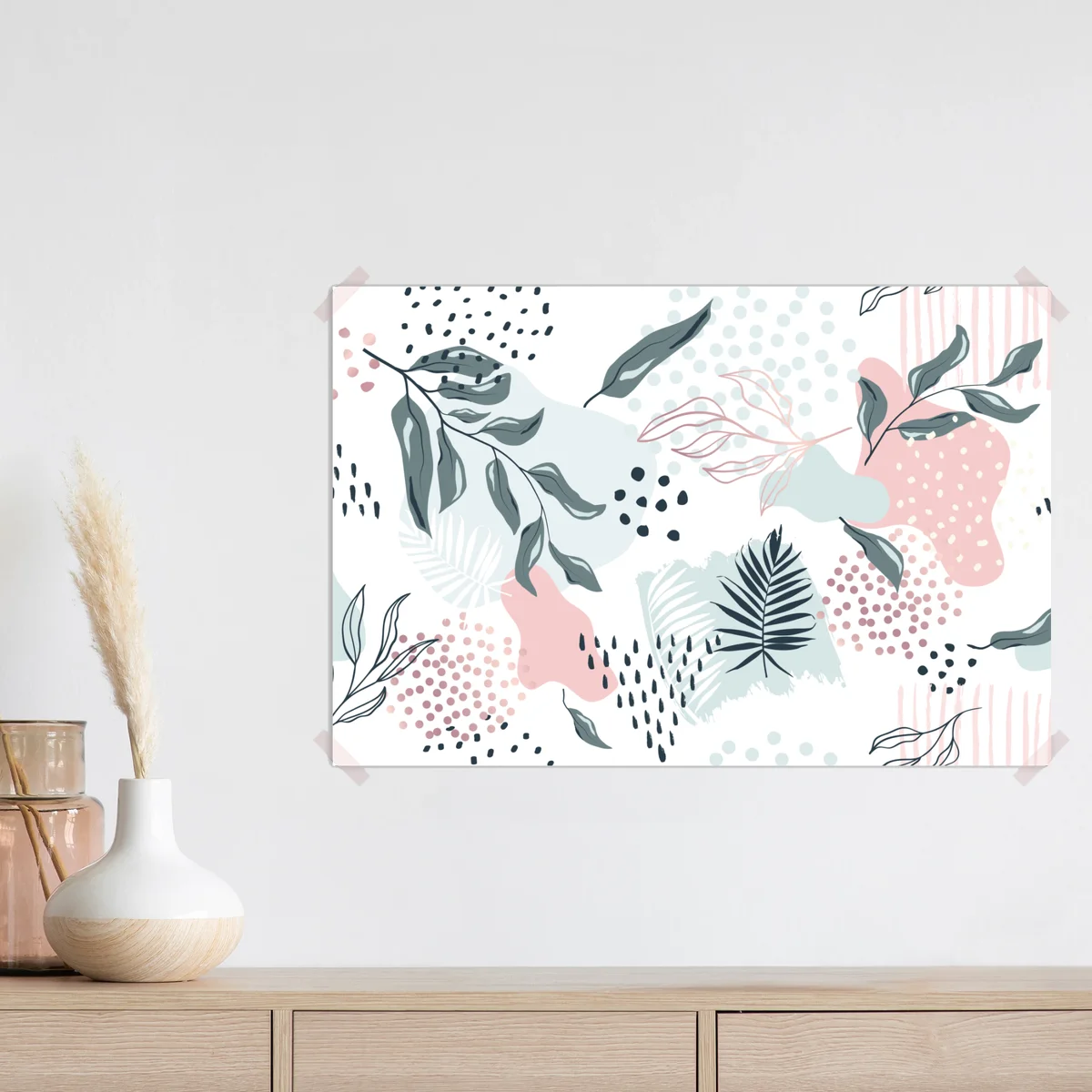 Poster pastellfarbenes botanisches abstraktes muster Poster pastellfarbenes botanisches abstraktes muster