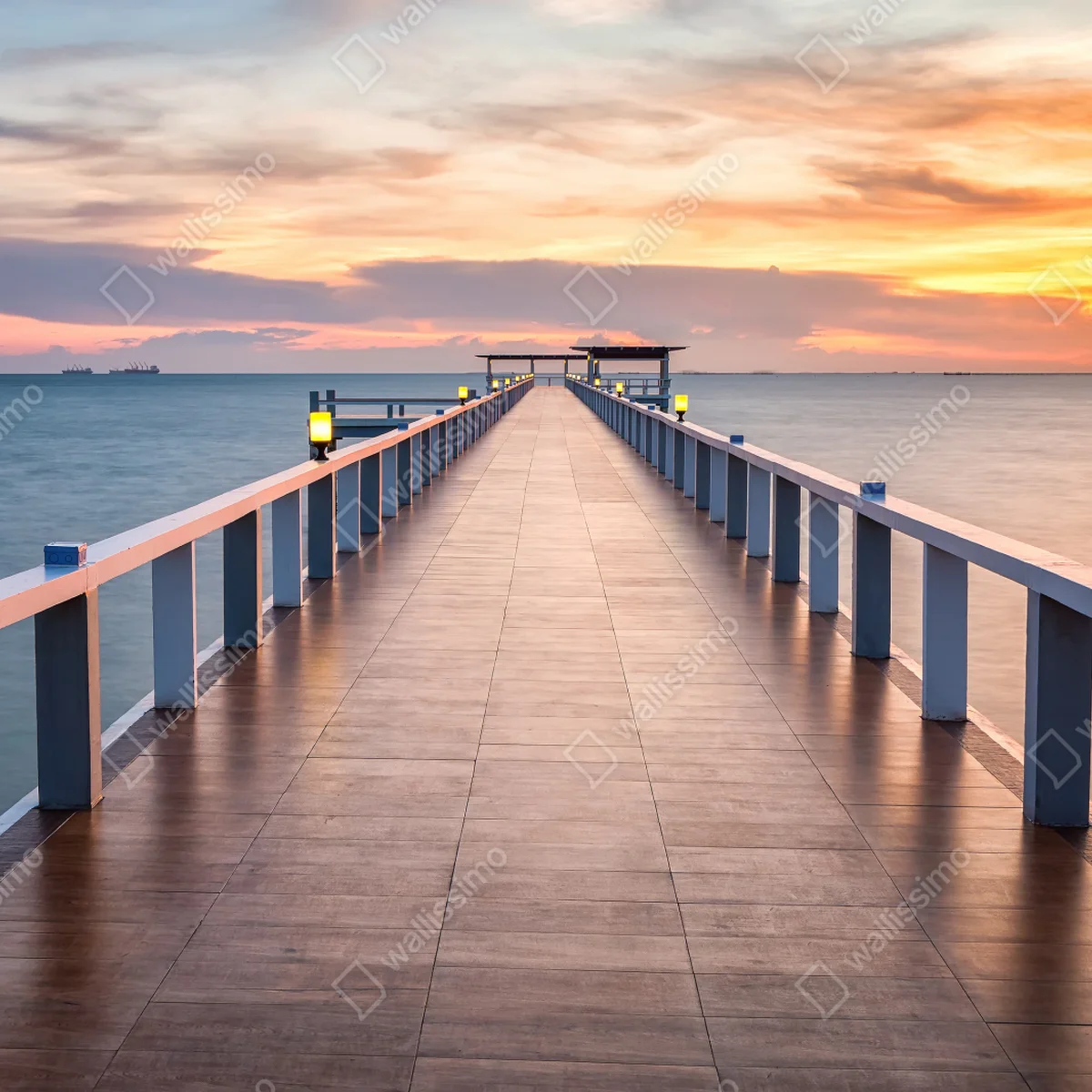 Leinwandbild seebrücke bei sonnenuntergang Leinwandbild seebrücke bei sonnenuntergang