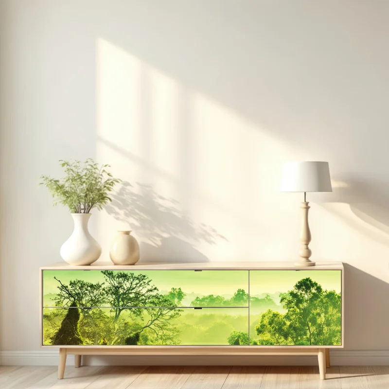 Repositionierbarer Aufkleber üppige tropische dschungellandschaft