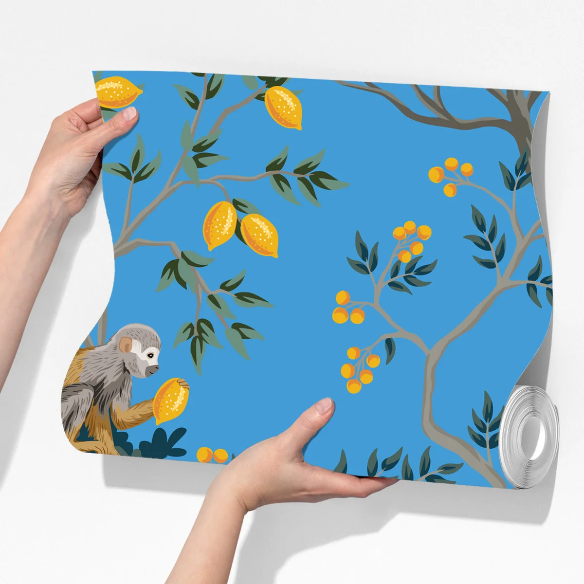 Fototapete exotisches tiermuster auf blauem hintergrund Fototapete exotisches tiermuster auf blauem hintergrund